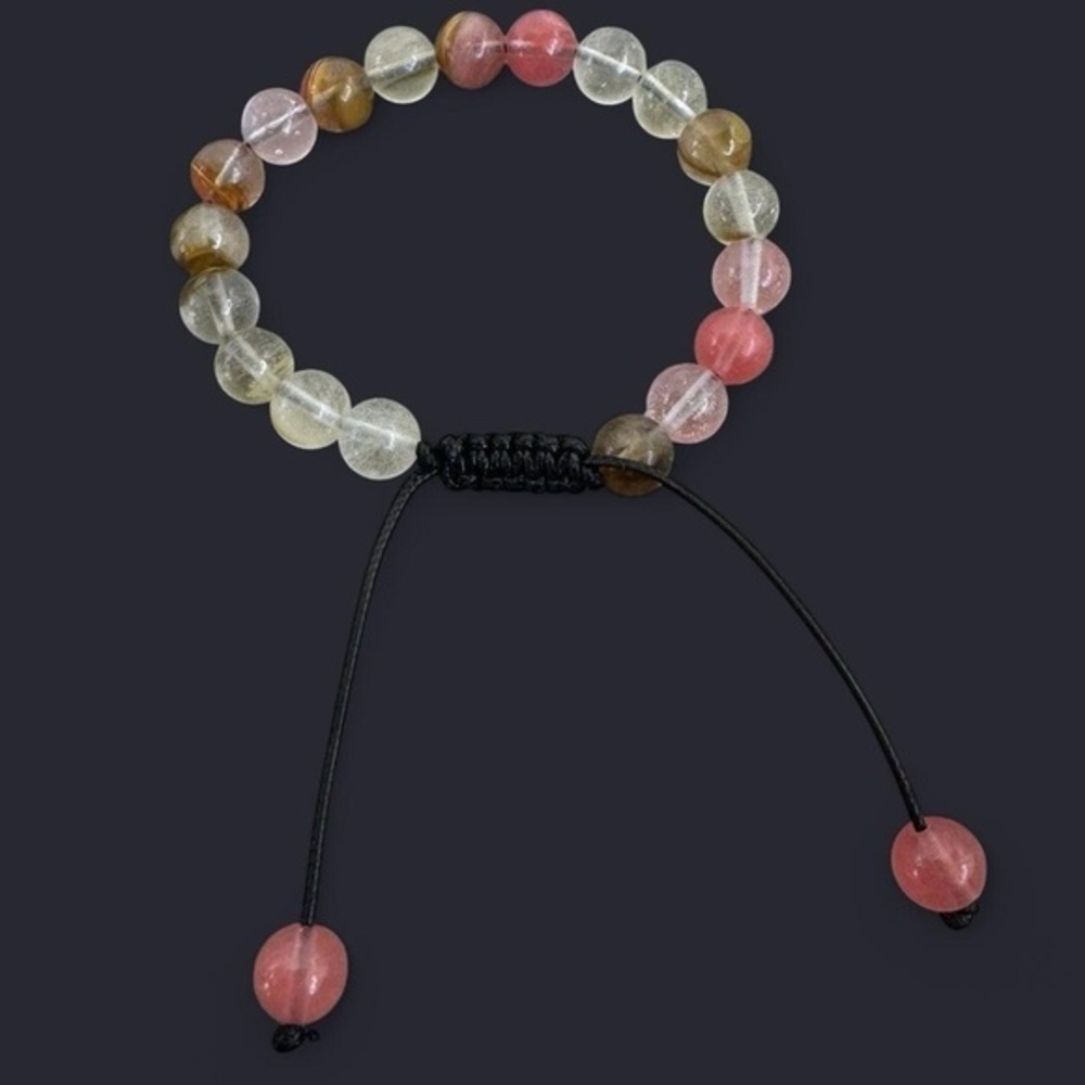 Cherry Quartz Adjustable Gemstone Bead Bracelet 8mm